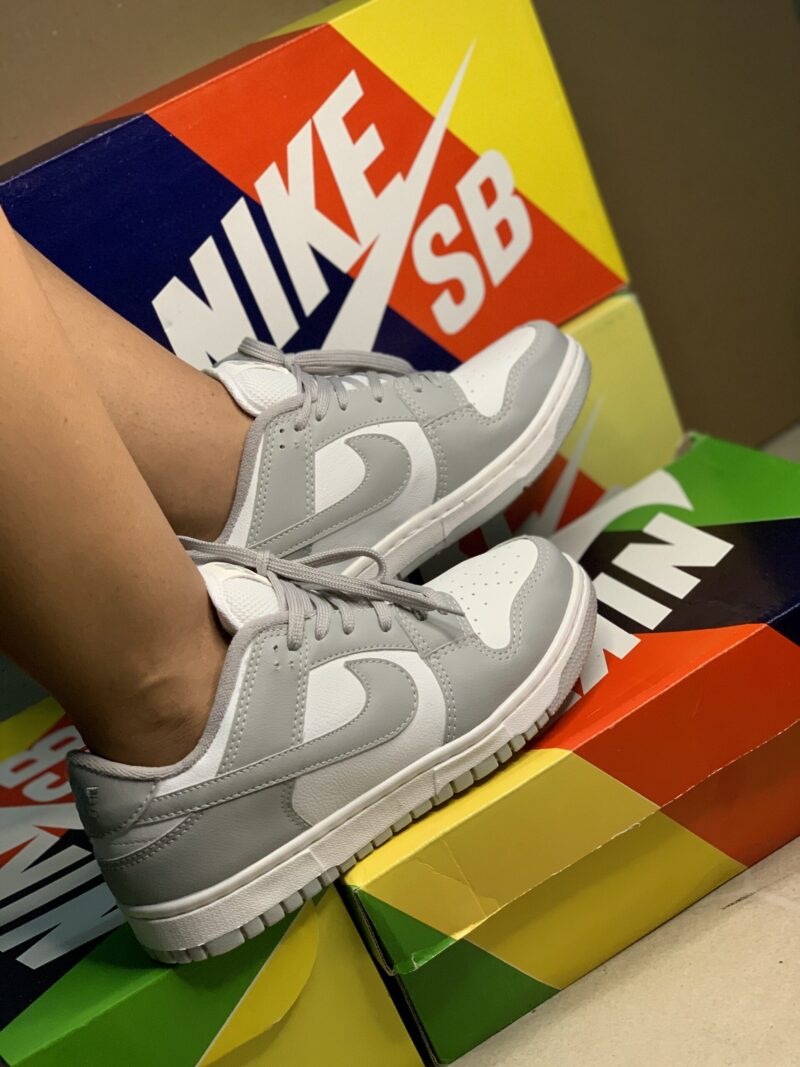 Tênis Nike Dunk Sb Low Cinza e Branco DD1391-103